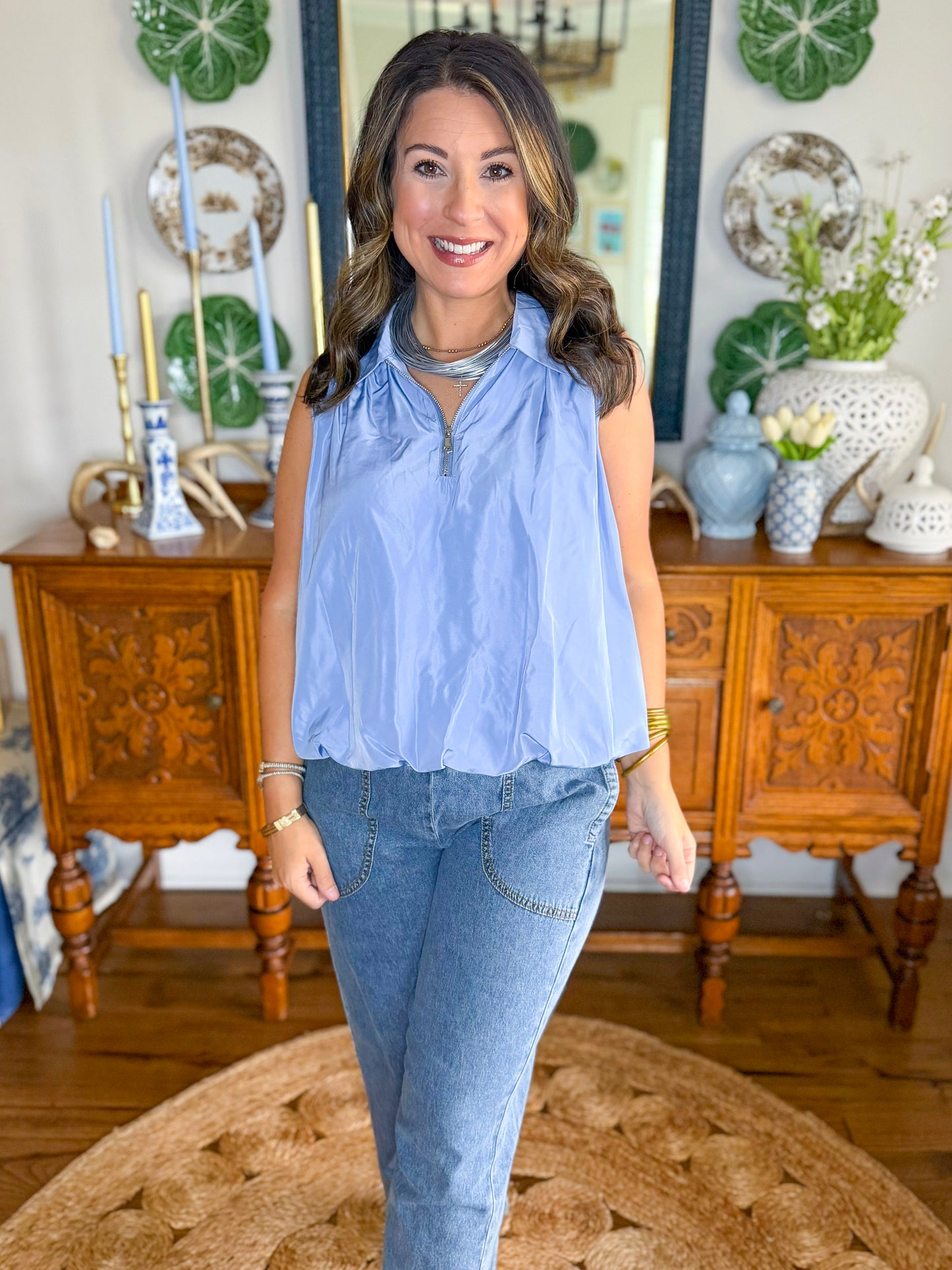The Everyday Escape Top in Blue