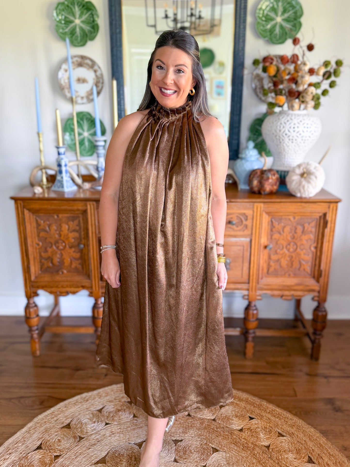 Astoria Shimmer Midi Dress