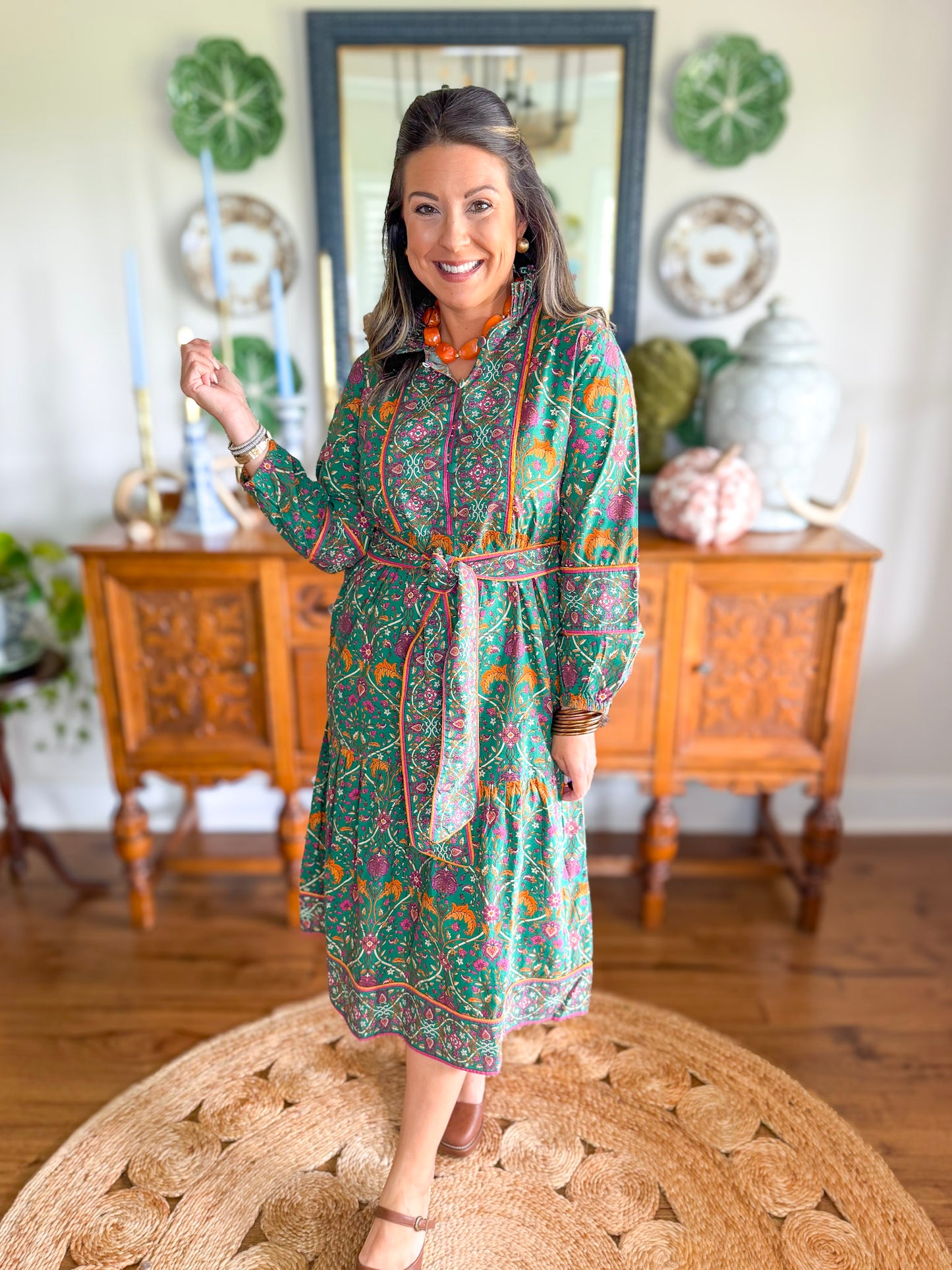 Heart of Grace | Caroline Midi Dress in Heatherwood Vine