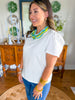 Mary Square | Larissa Pleat Sleeve Tee in White