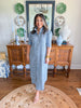 Adrienne | Nina Midi Dress in Navy Seersucker