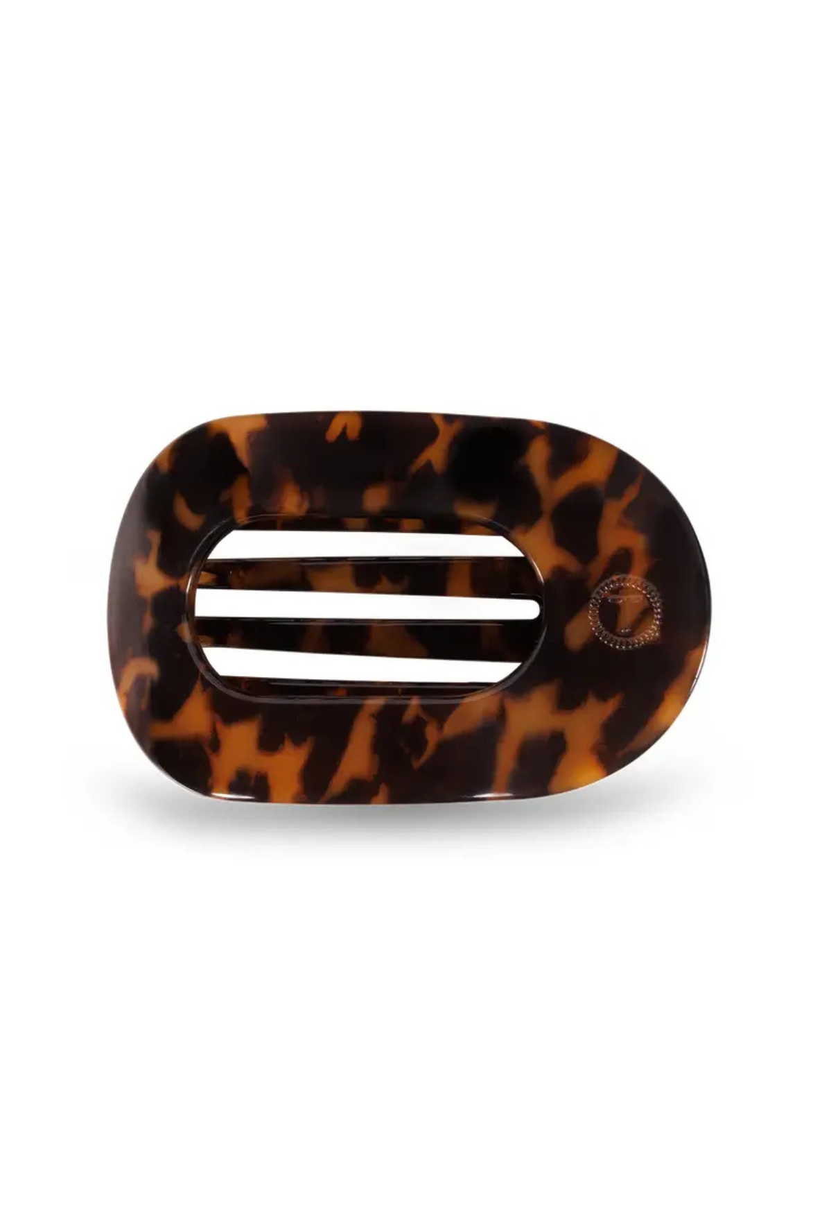 Teleties Round Flat Hair Clip | Medium | Tortoise