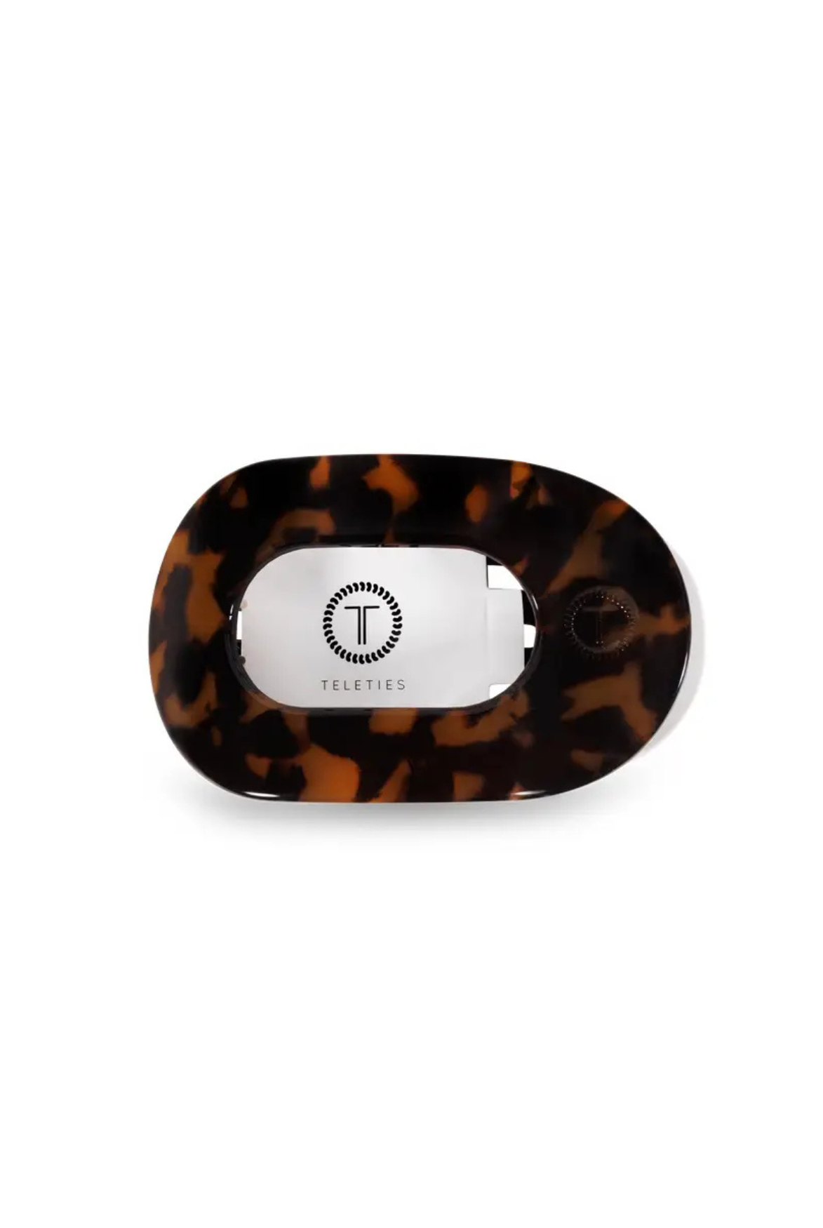 Teleties Round Flat Hair Clip | Medium | Tortoise