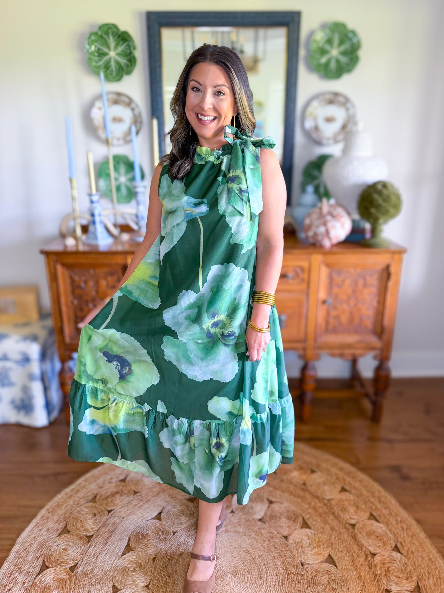 The Magnolia Floral Ruffle Dress