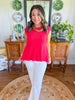 Timeless Grace Knit Top in Red