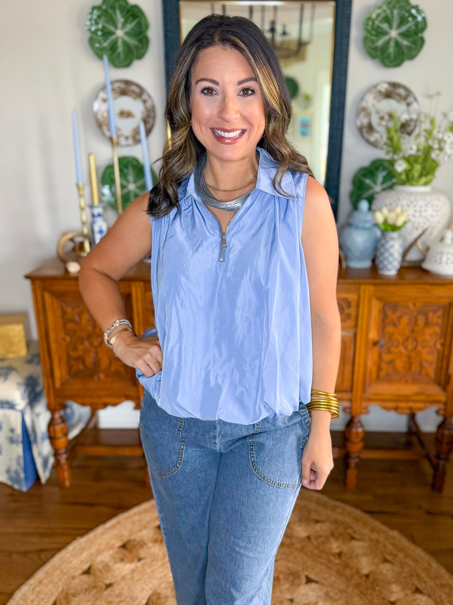 The Everyday Escape Top in Blue