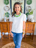 Mary Square | Larissa Pleat Sleeve Tee in White