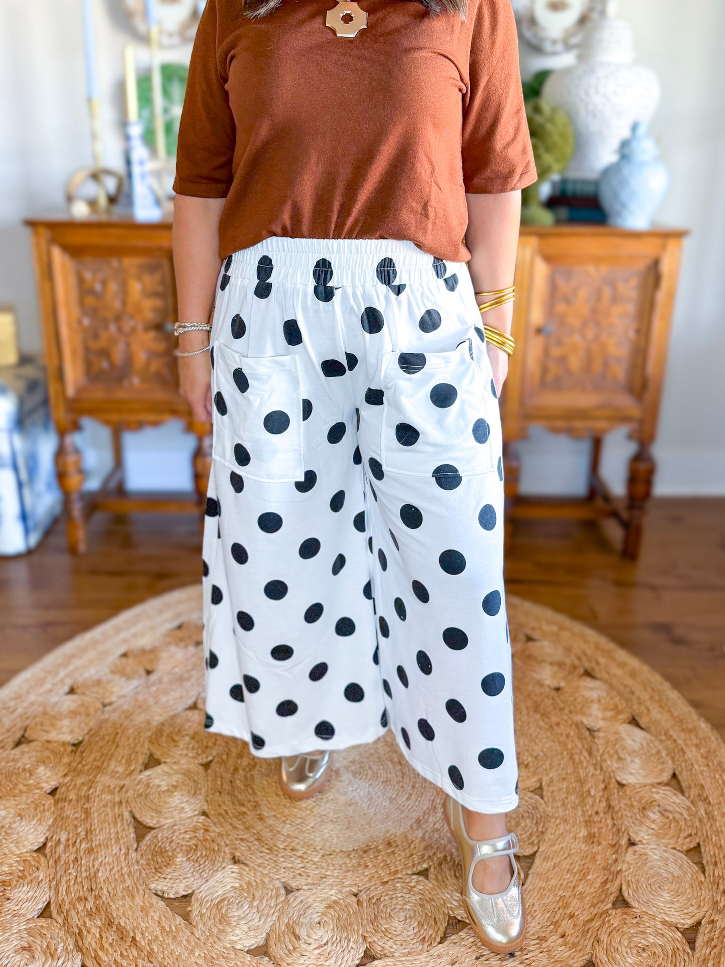 The Timeless Dot Pants in White