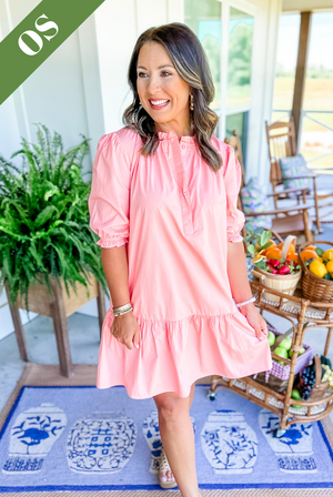 Caryn Lawn Clare Dress in Coral