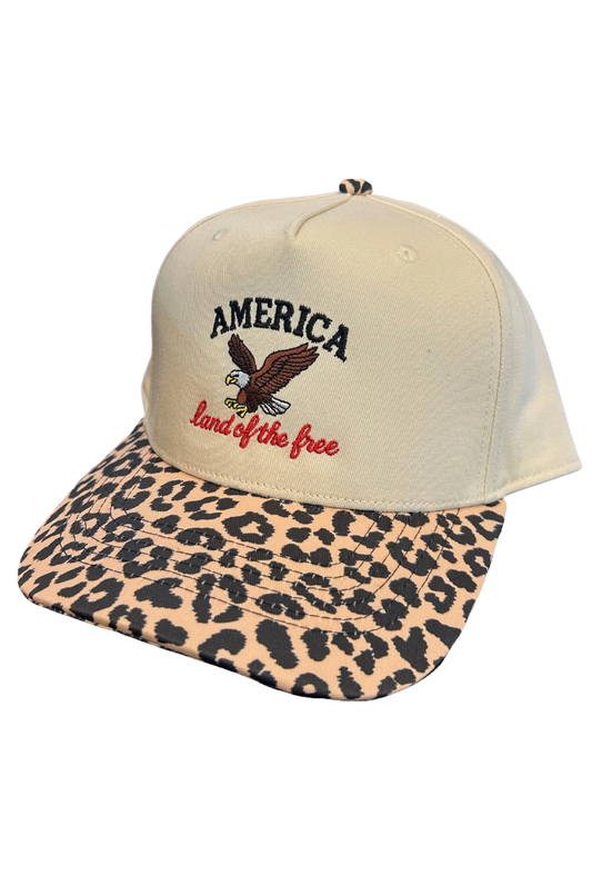 Riverbed Threads | America Eagle Hat in Natural/Leopard
