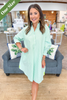 Caryn Lawn Kimberly Opposite Stripe Dress in Green Gingham