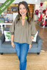 Caryn Lawn Camille Top Taupe and Neon