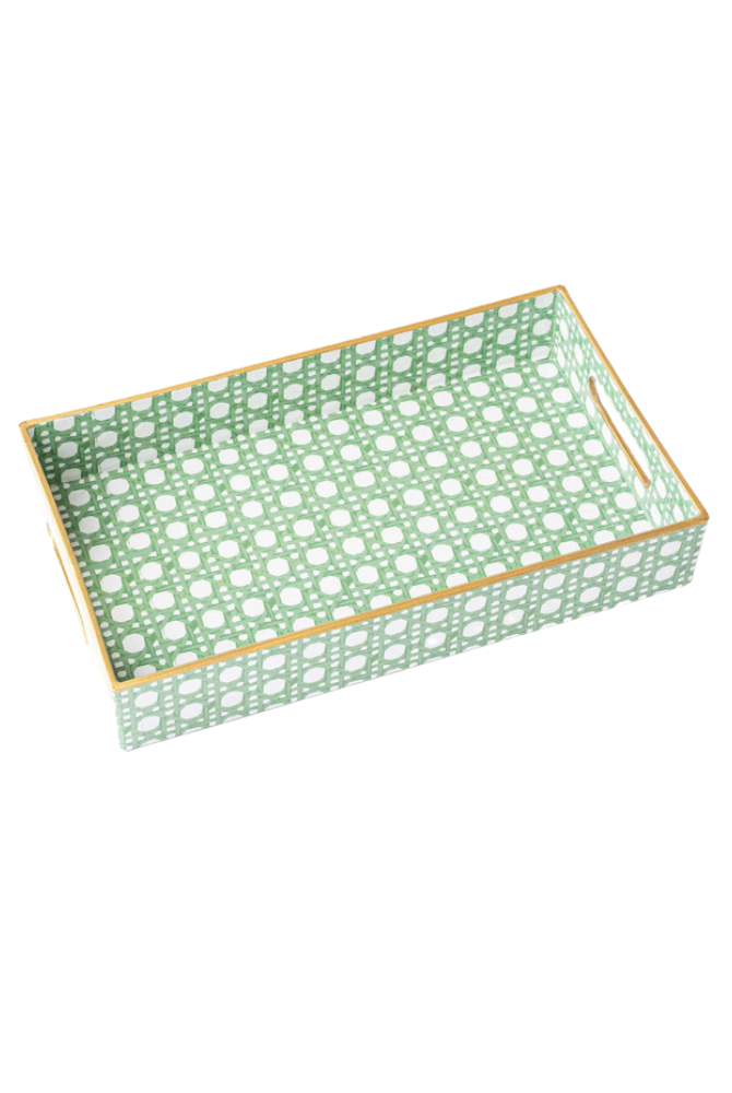 Green Cane Vanity Tray