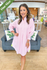Caryn Lawn Kimberly Opposite Stripe Dress in Pink Gingham