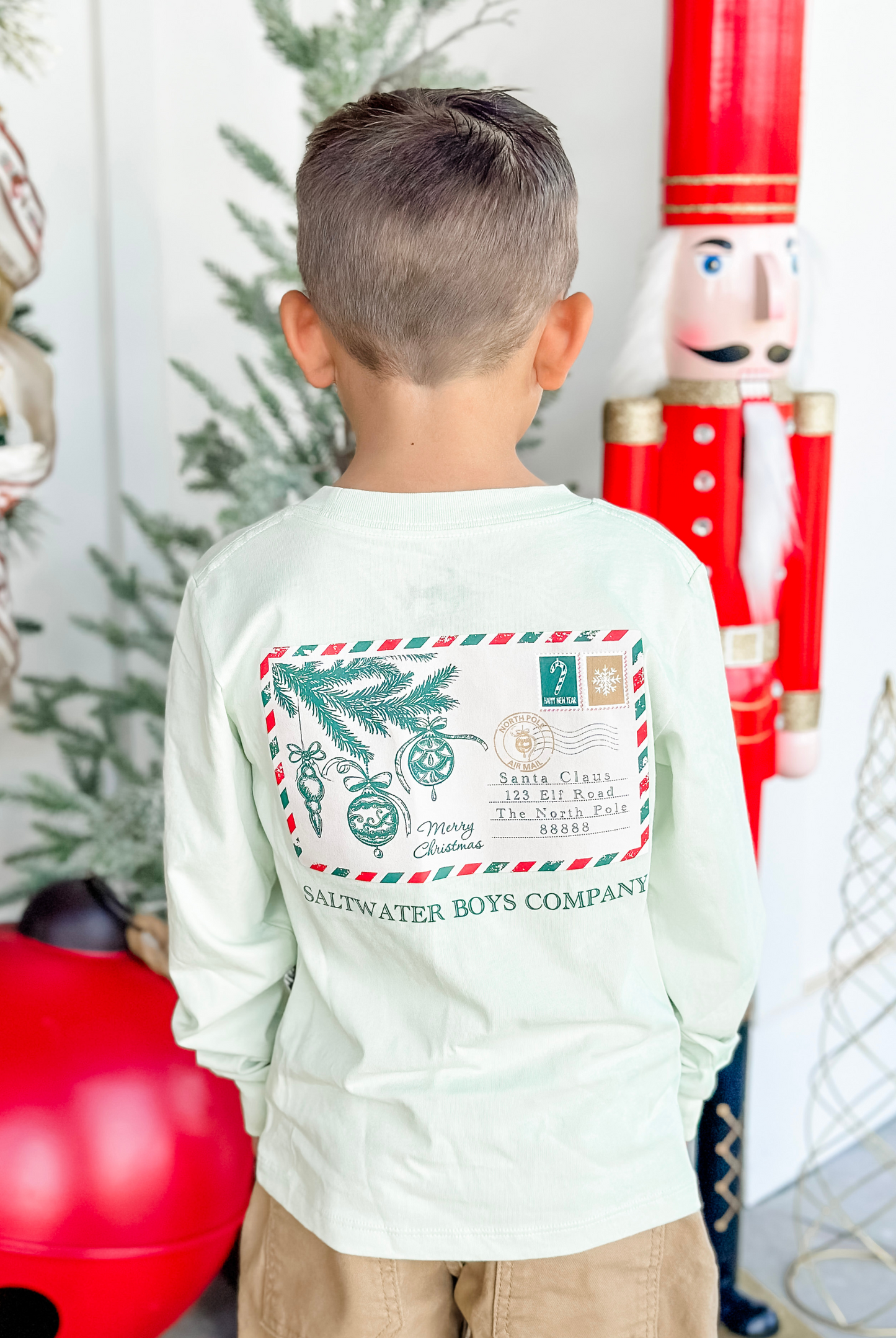 Saltwater Boys Christmas Postcard Long Sleeve T-Shirt