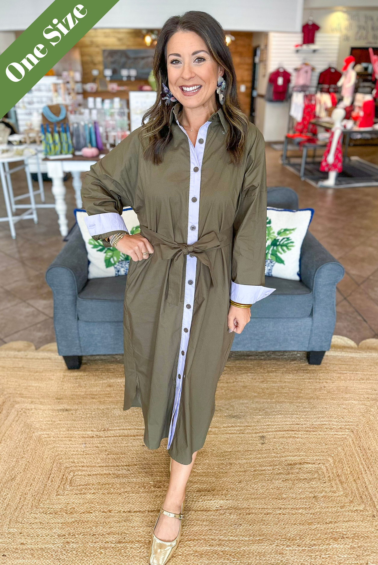 Caryn Lawn Dani Dress Forrest and Lavender