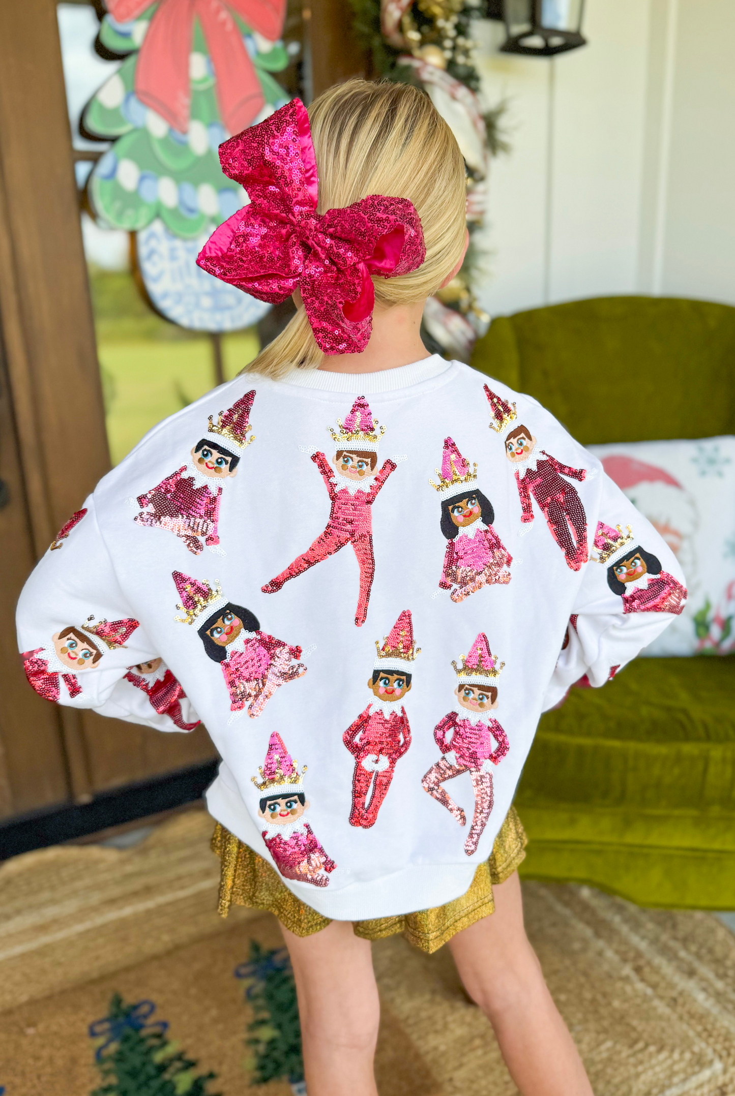 Queen of Sparkles Kids Elf on the Shelf Sweatshirt