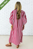 Caryn Lawn Cabana Dress in Red Stripe