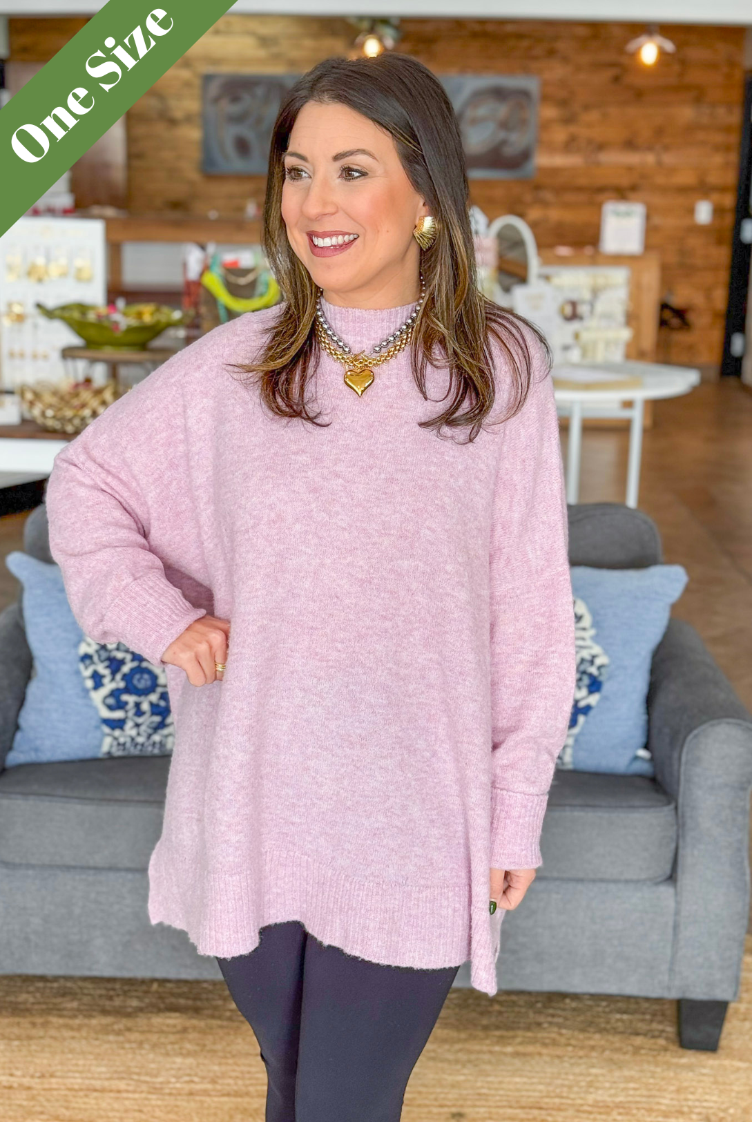 Mudpie Monica Crew Neck Sweater in Purple