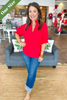 Caryn Lawn Caroline Contrast Top Red Stripe