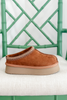 Pillow Talk Suede Platform Slipper in Tobacco