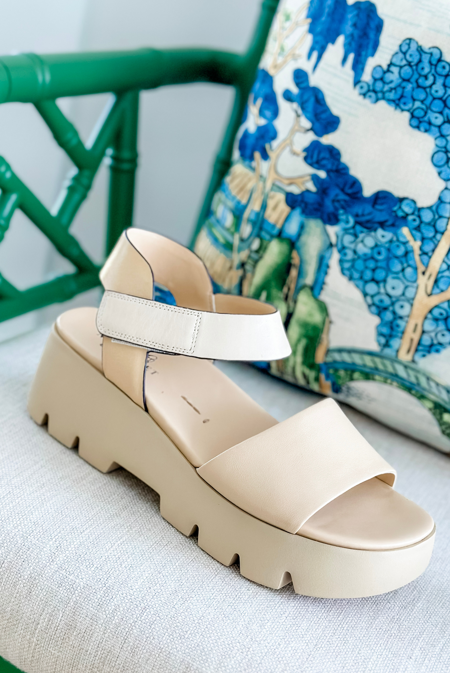 Naked Feet Alloy Platform Sandals in Beige