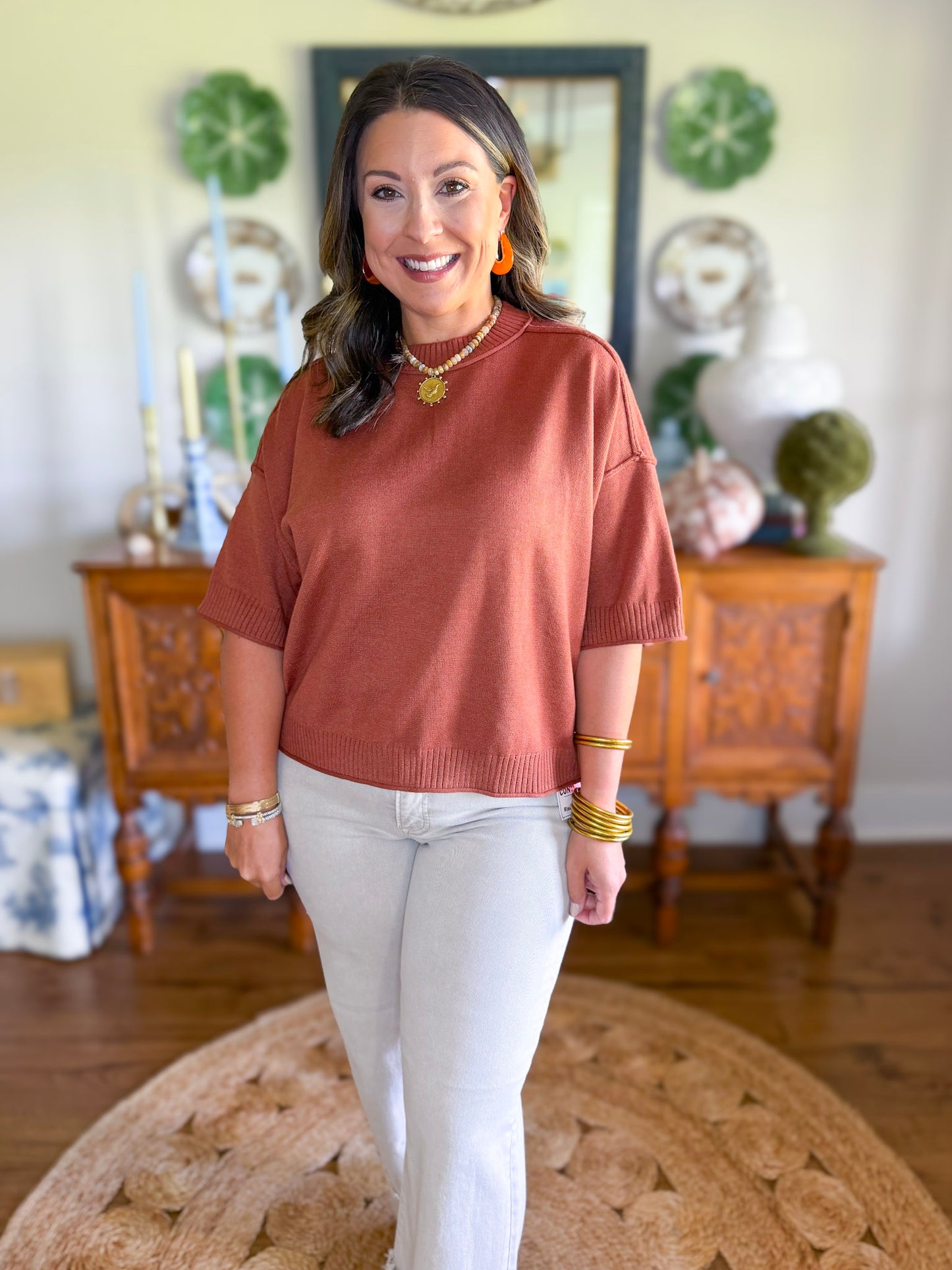 The Camille Knit Top in Camel