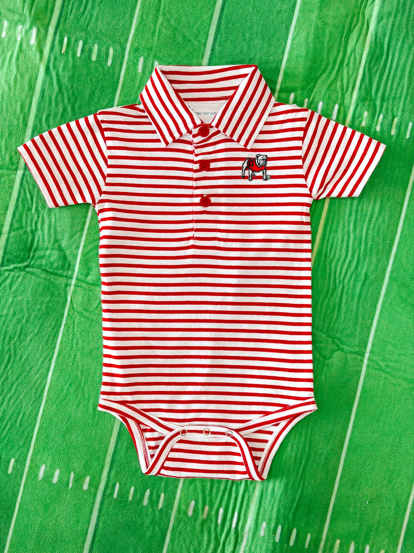 Georgia Bulldog Stripe Polo Creeper