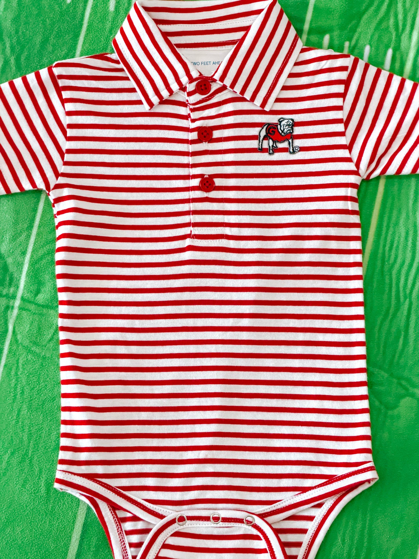 Georgia Bulldog Stripe Polo Creeper
