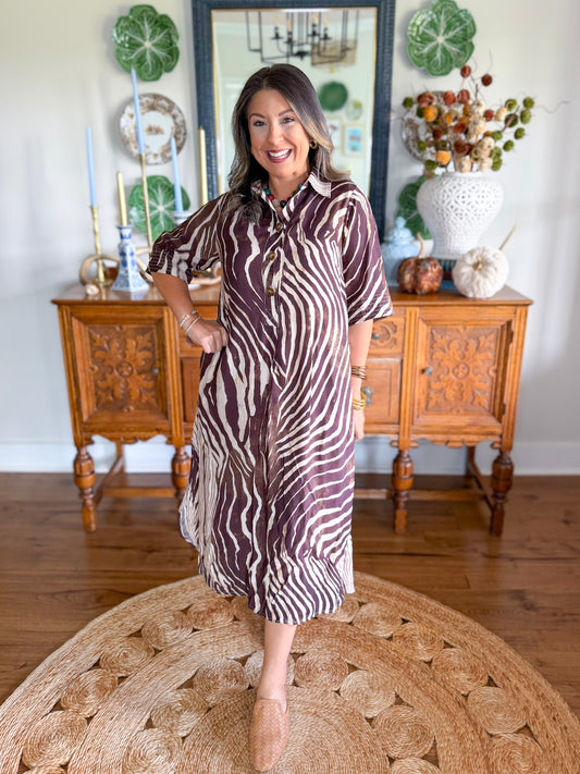 Zaria Zebra Maxi Dress