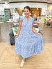 Mary Square Kari Dress | Pretty Petals Blue