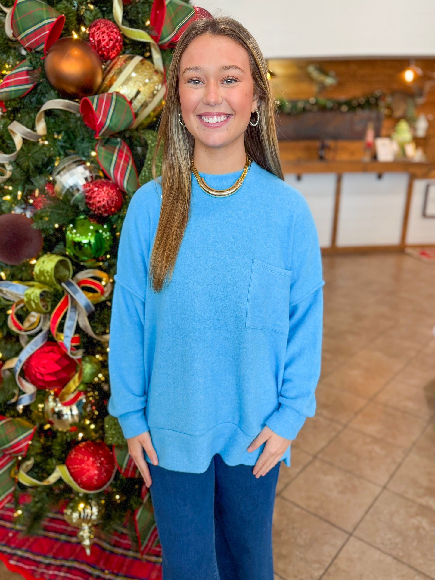 Cozy Nights Oversized Sweater in Deep Sky