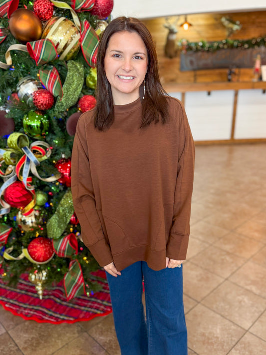 The Sloane Scuba Pullover in Brown