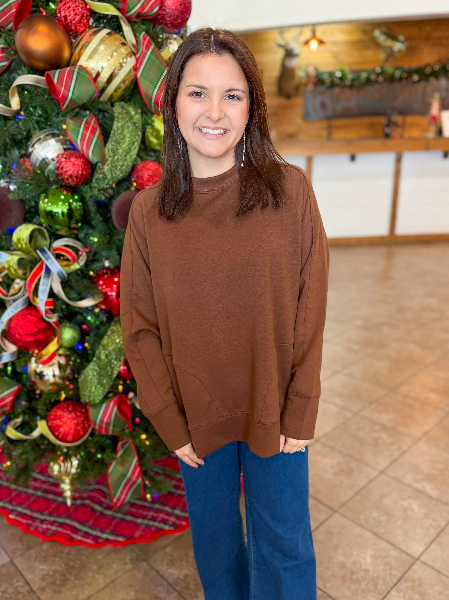 The Sloane Scuba Pullover in Brown