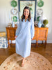 Victoria Dunn | Quinn Maxi Dress in Sky Mosaic