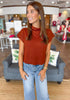 Simply Styled Mockneck Top in Rust