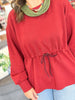 The Jetset Pullover Top in Burgundy