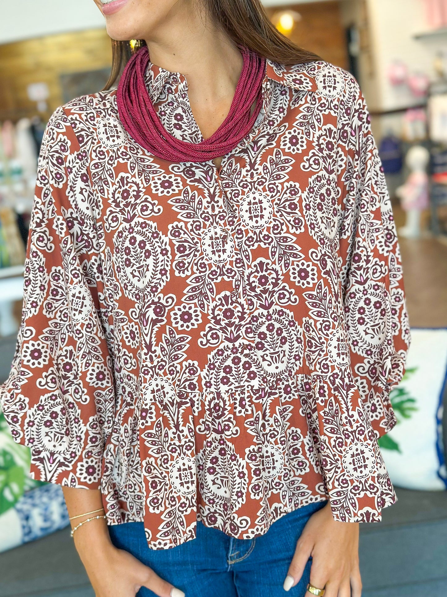 Petals & Peplum Top