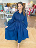 Whispering Willow Midi Dress in Navy