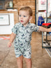 Saltwater Boys Signature Pima Polo SS Romper in Green Camo
