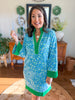 Mary Square I Brenda Dress in Meadow Line Blue