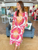 Fall Daydream Midi Dress in Fuschia