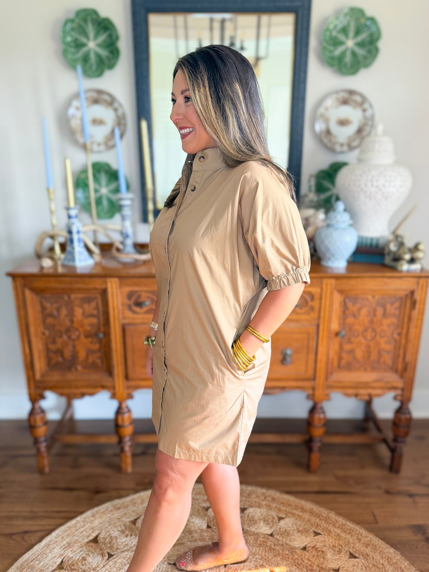 The Wren Dress in Camel