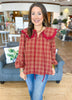 Tartan Season Top in Rust