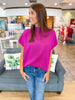 Maple Avenue Sweater Top in Magenta