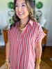 Rosé Stripe Midi Dress