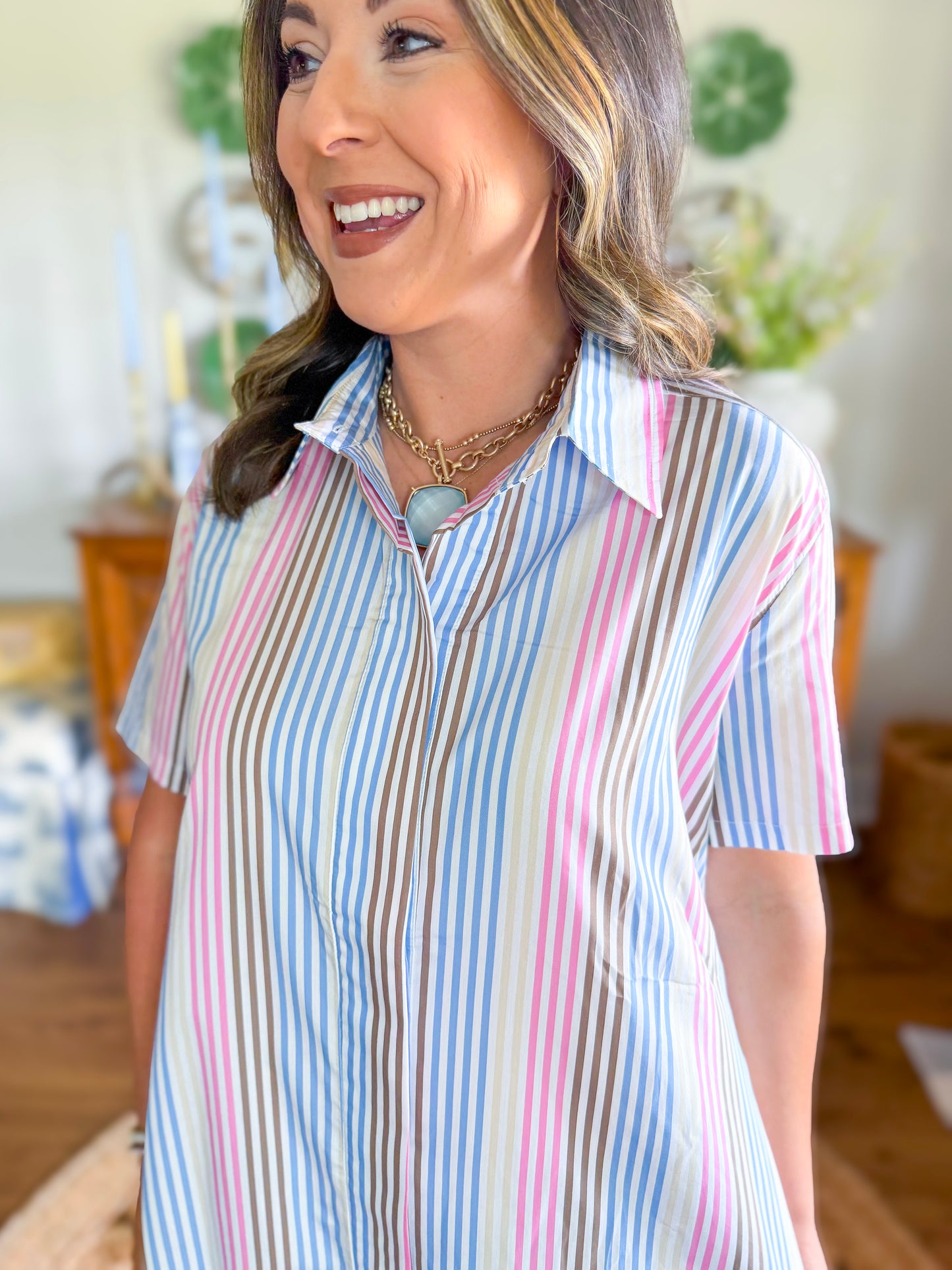 Caryn Lawn | The Millie Stripe Dress in Spritzy