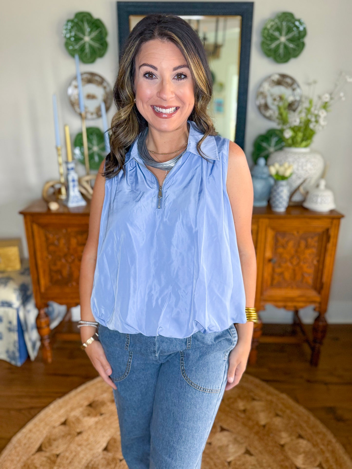 The Everyday Escape Top in Blue