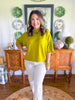 The Camille Knit Top in Light Olive