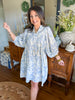 Blue Petal Mini Dress